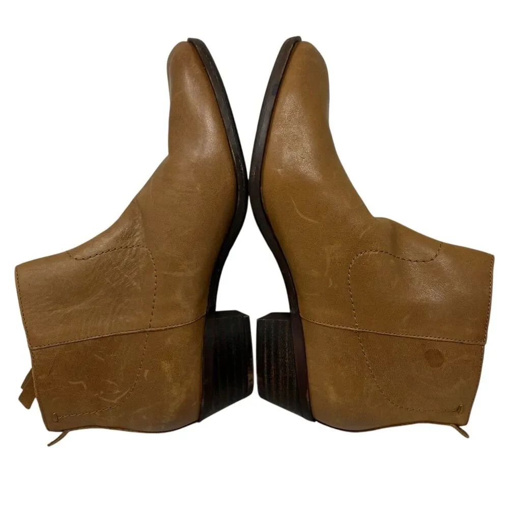 Lucky‎ Brand Tan Leather Blandre Side Zip Spring Ankle Booties
